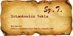 Sztankovics Tekla névjegykártya